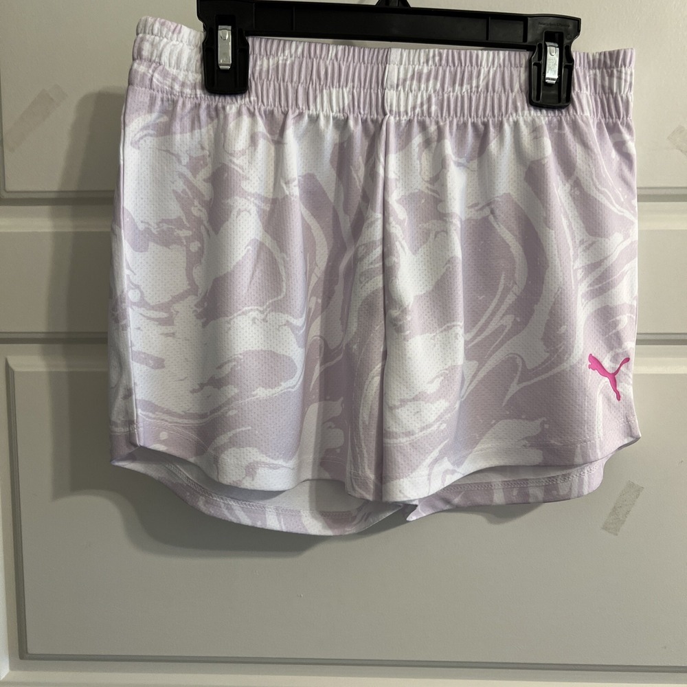 Girls Puma Shorts Pink Color Puma White Size Large